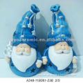 ceramic candle holder christmas santa with white beard
